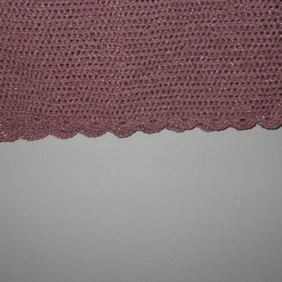 NWOT handmade crochet sleeveless top in sparkly light dusty rose L-XL - Picture 3 of 3